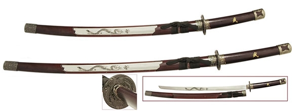 Набор самурайских мечей: катана и вакидзаси на подставке 98см
